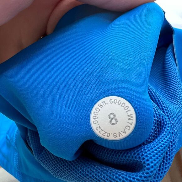 Lululemon Wunder Train High-Rise Bike Shorts 8 Bold Blue - Picture 4 of 6